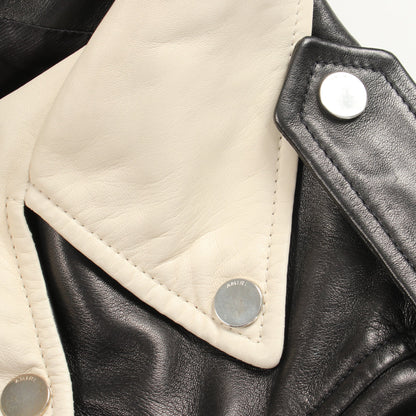 ツートンライダースジャケット レザージャケット レザー ブラック アイボリー アミリ アウター AMIRI
