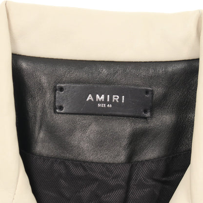 ツートンライダースジャケット レザージャケット レザー ブラック アイボリー アミリ アウター AMIRI