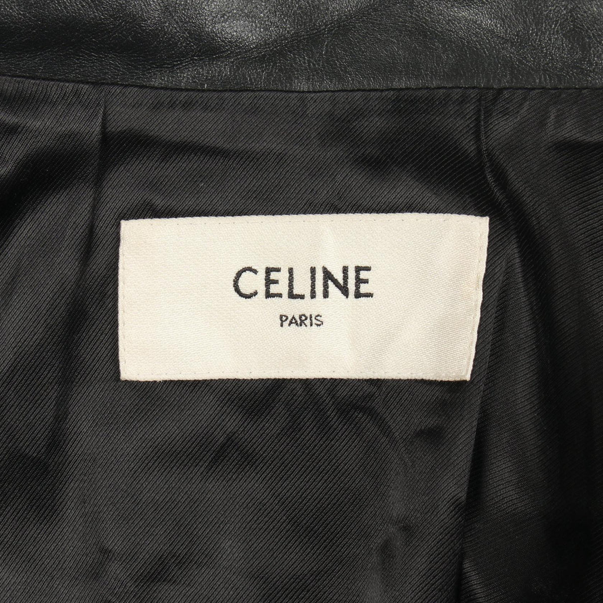 ライダースジャケット レザー ブラック オフホワイト セリーヌ アウター CELINE