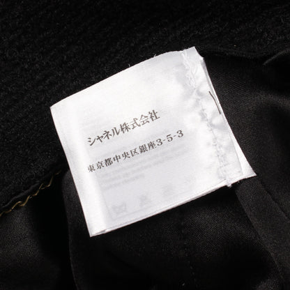 ココマークボタン ジップ ジャケット ウール シルク ブラック ゴールド ボルドー シャネル アウター CHANEL
