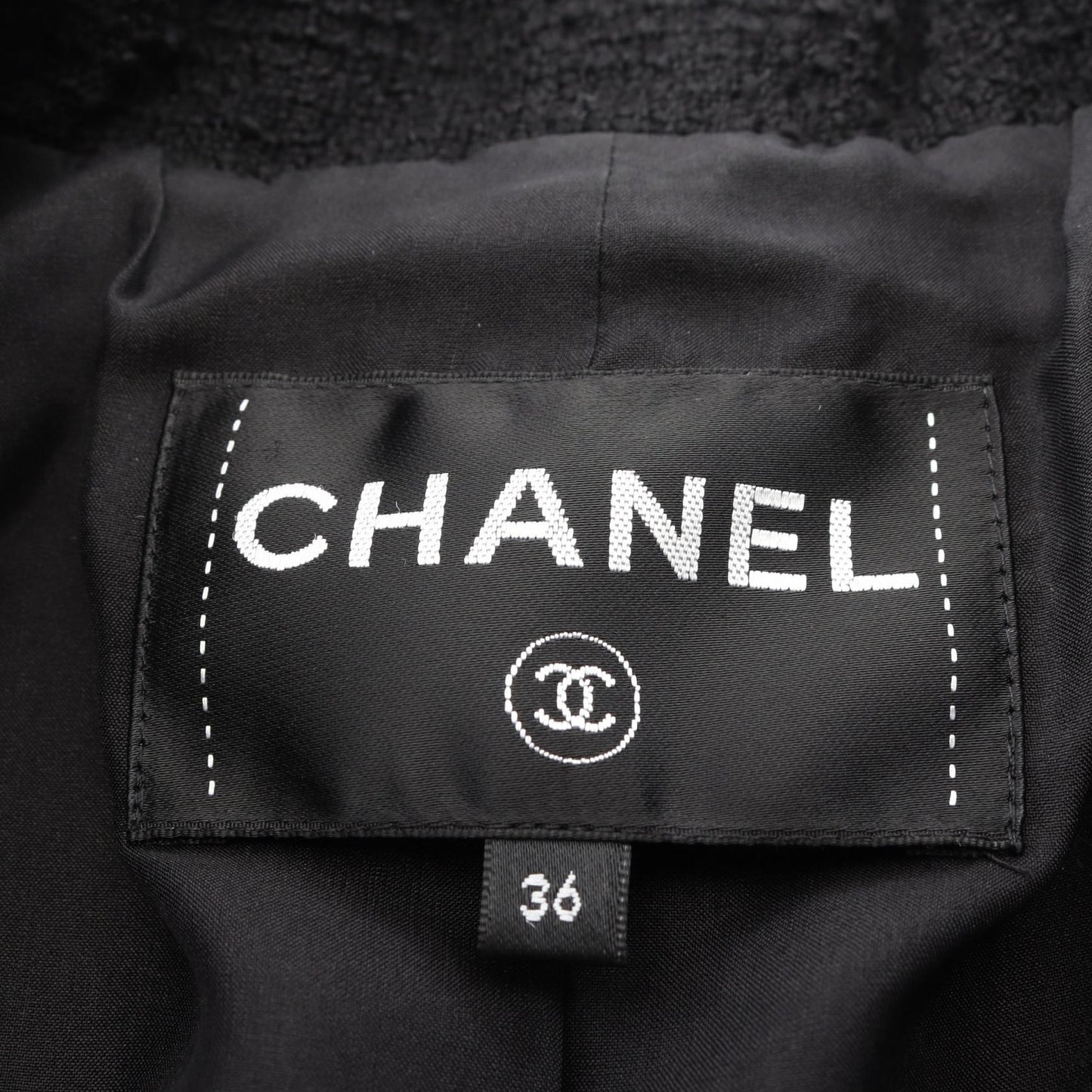 ツイード テーラードジャケット ウール ブラック シャネル アウター CHANEL