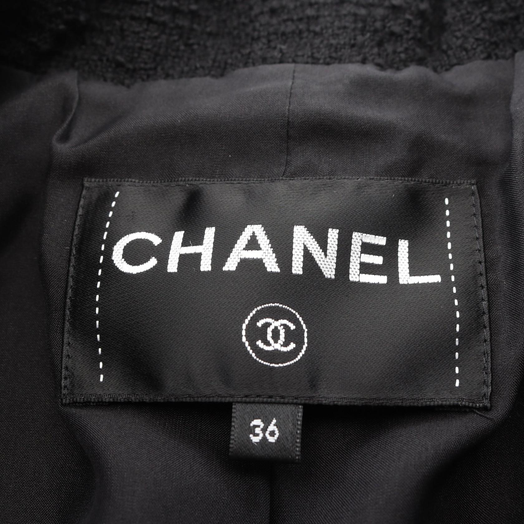 ツイード テーラードジャケット ウール ブラック シャネル アウター CHANEL