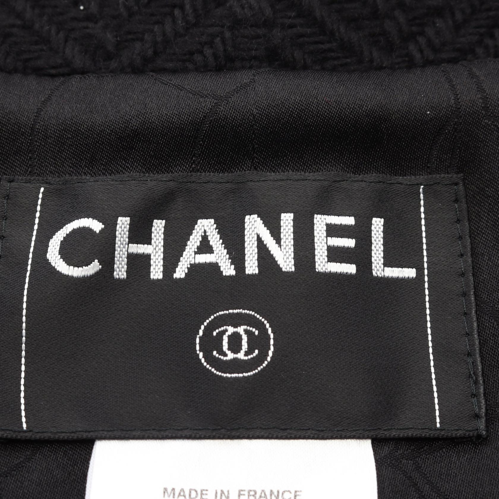 ツイード テーラードジャケット ヘリンボーン ウール ブラック 06A シャネル アウター CHANEL