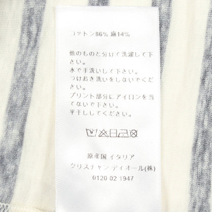 長袖Tシャツ ボーダー コットン ホワイト ネイビー クリスチャンディオール トップス Christian Dior