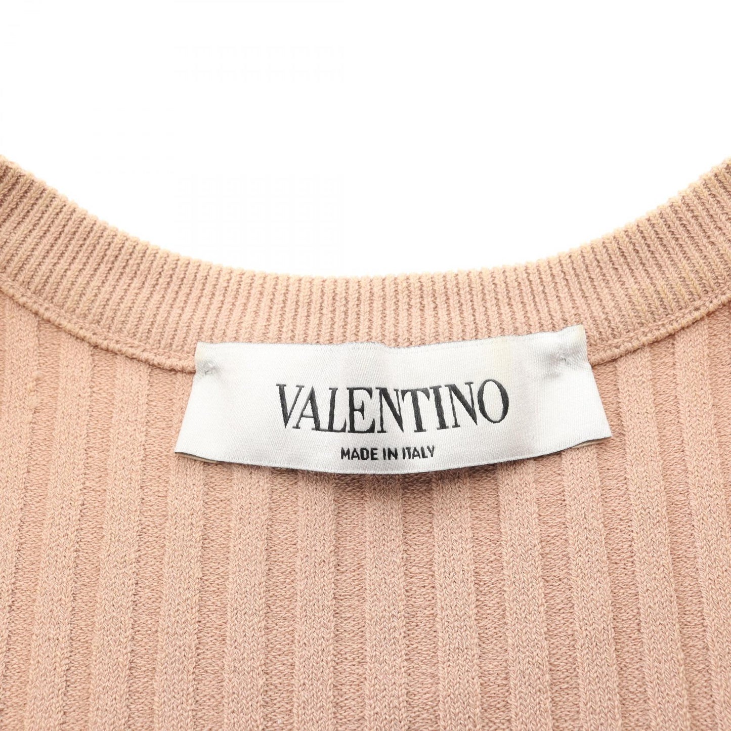 カーディガン 半袖 レーヨン ピンクベージュ レース切替 ヴァレンティノ トップス VALENTINO