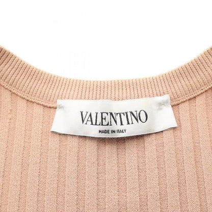 カーディガン 半袖 レーヨン ピンクベージュ レース切替 ヴァレンティノ トップス VALENTINO