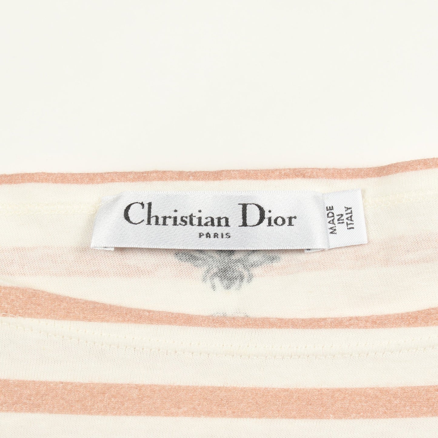 長袖Tシャツ ボーダー コットン ホワイト ピンク クリスチャンディオール トップス Christian Dior