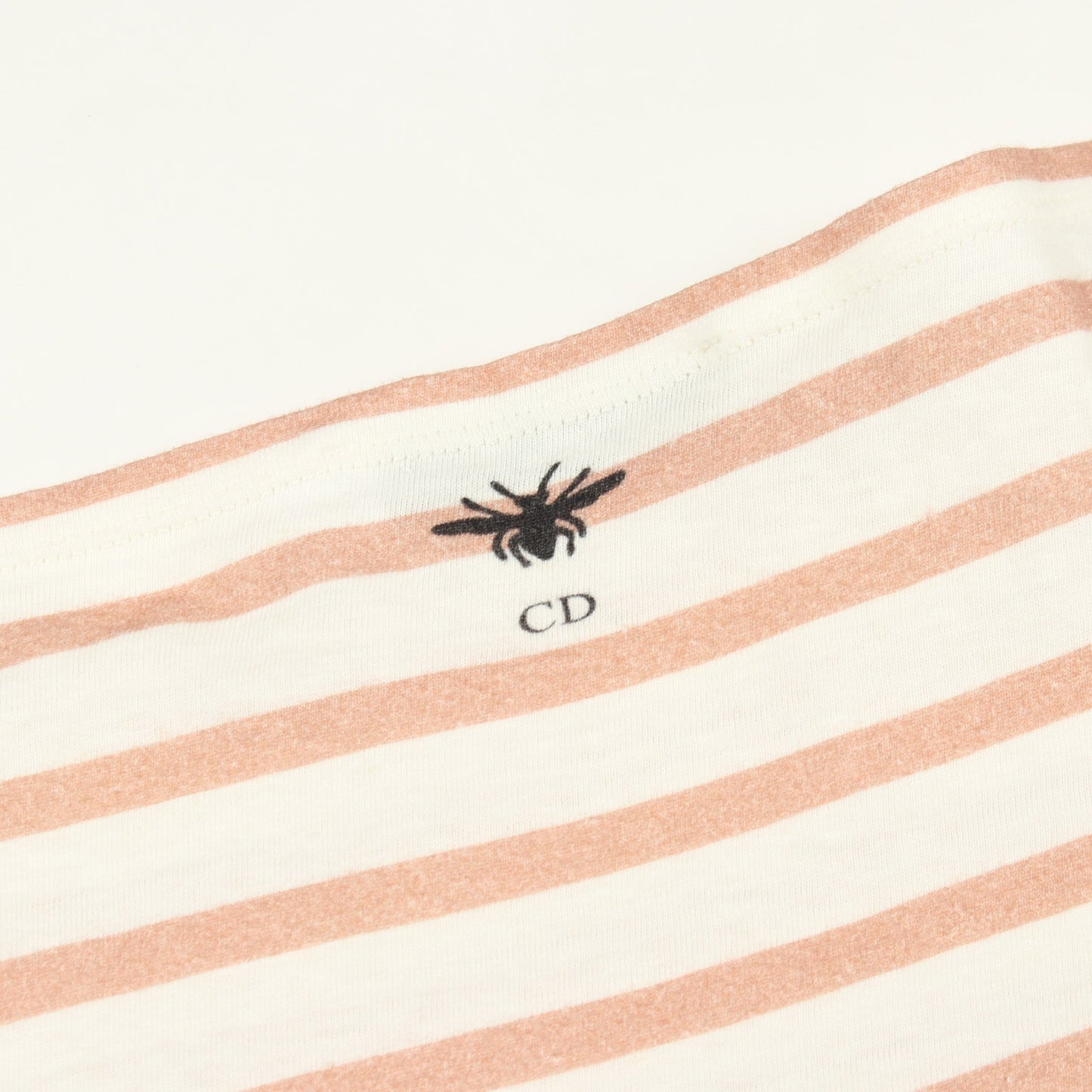 長袖Tシャツ ボーダー コットン ホワイト ピンク クリスチャンディオール トップス Christian Dior