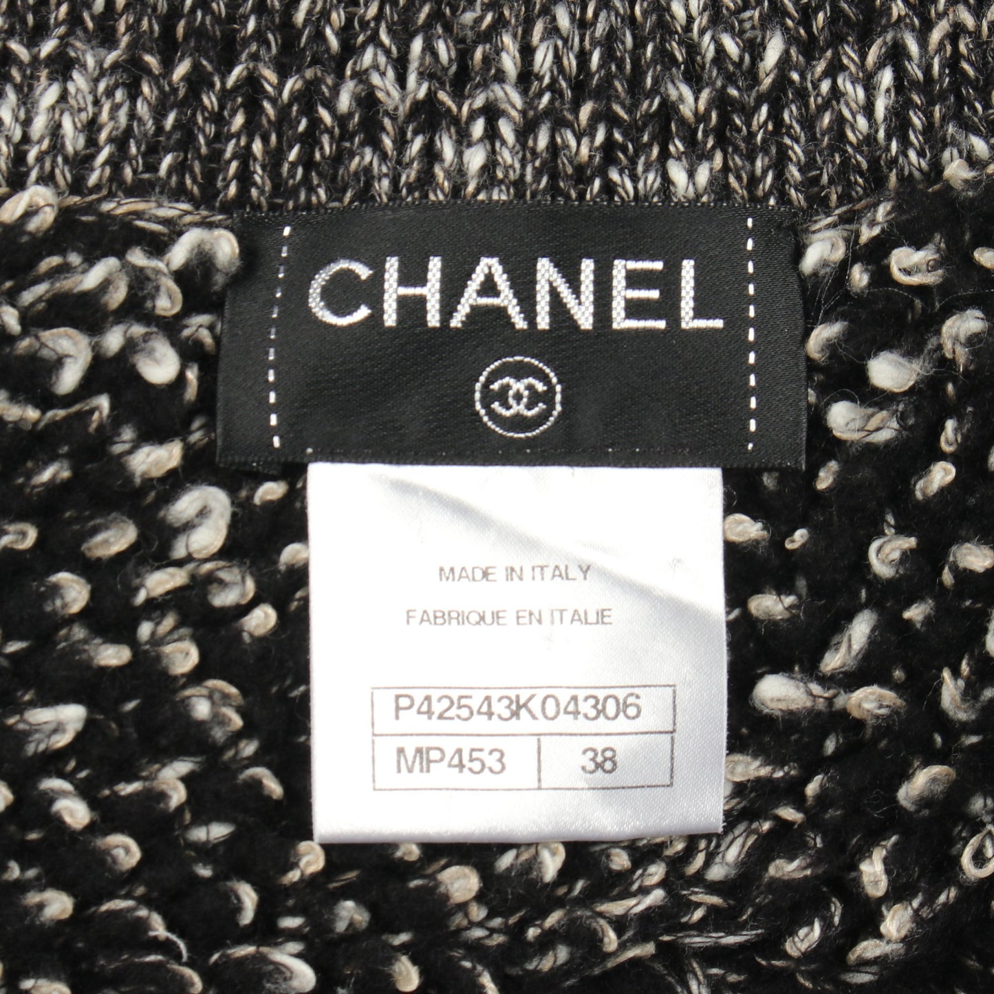 ココマークボタン ニット コート カシミヤ ウール リネン ブラック ホワイト シャネル アウター CHANEL