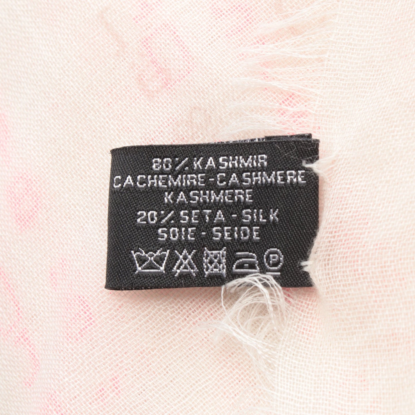 テキスト ストール カシミヤ シルク アイボリー グレー ピンク シャネル 財布・小物 CHANEL