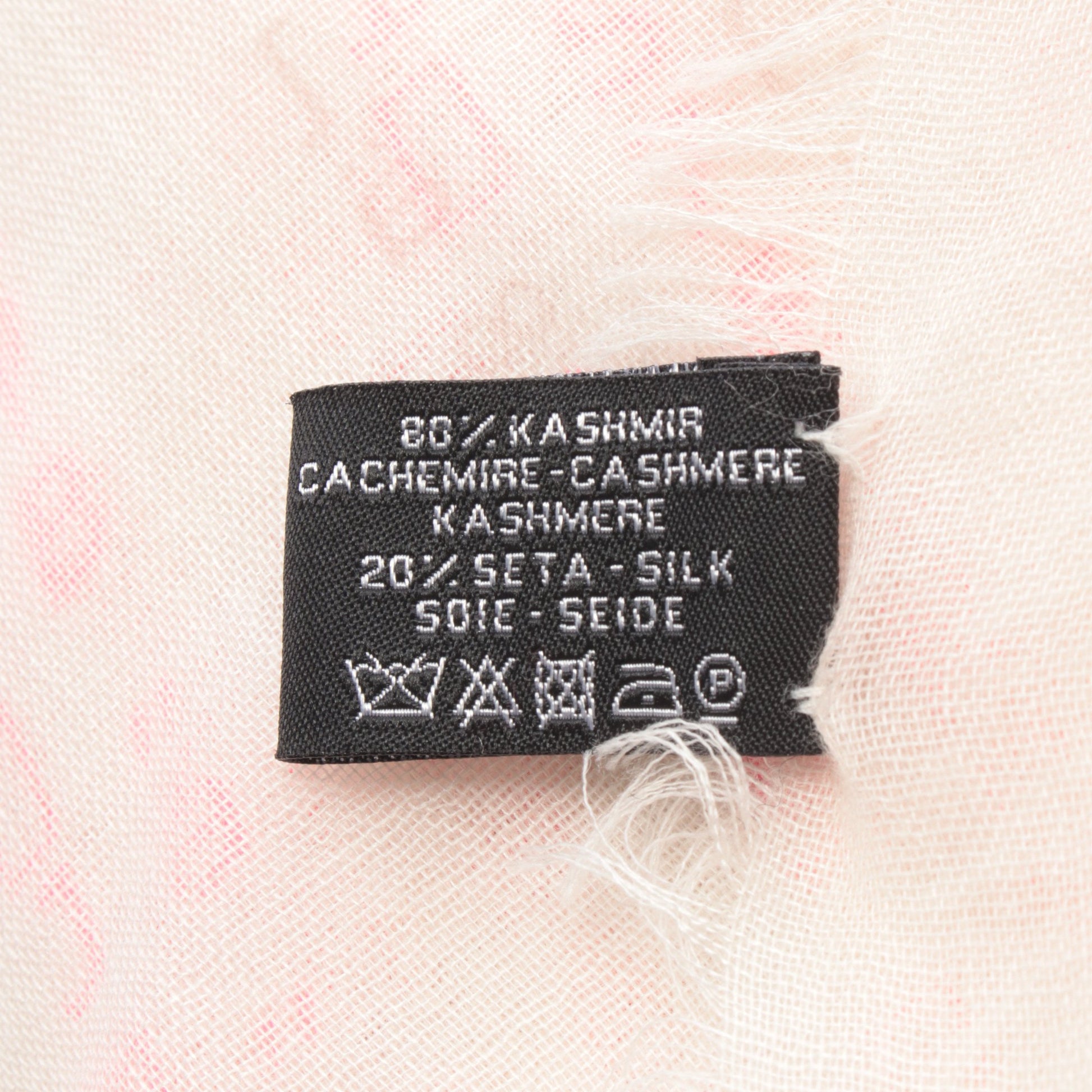テキスト ストール カシミヤ シルク アイボリー グレー ピンク シャネル 財布・小物 CHANEL