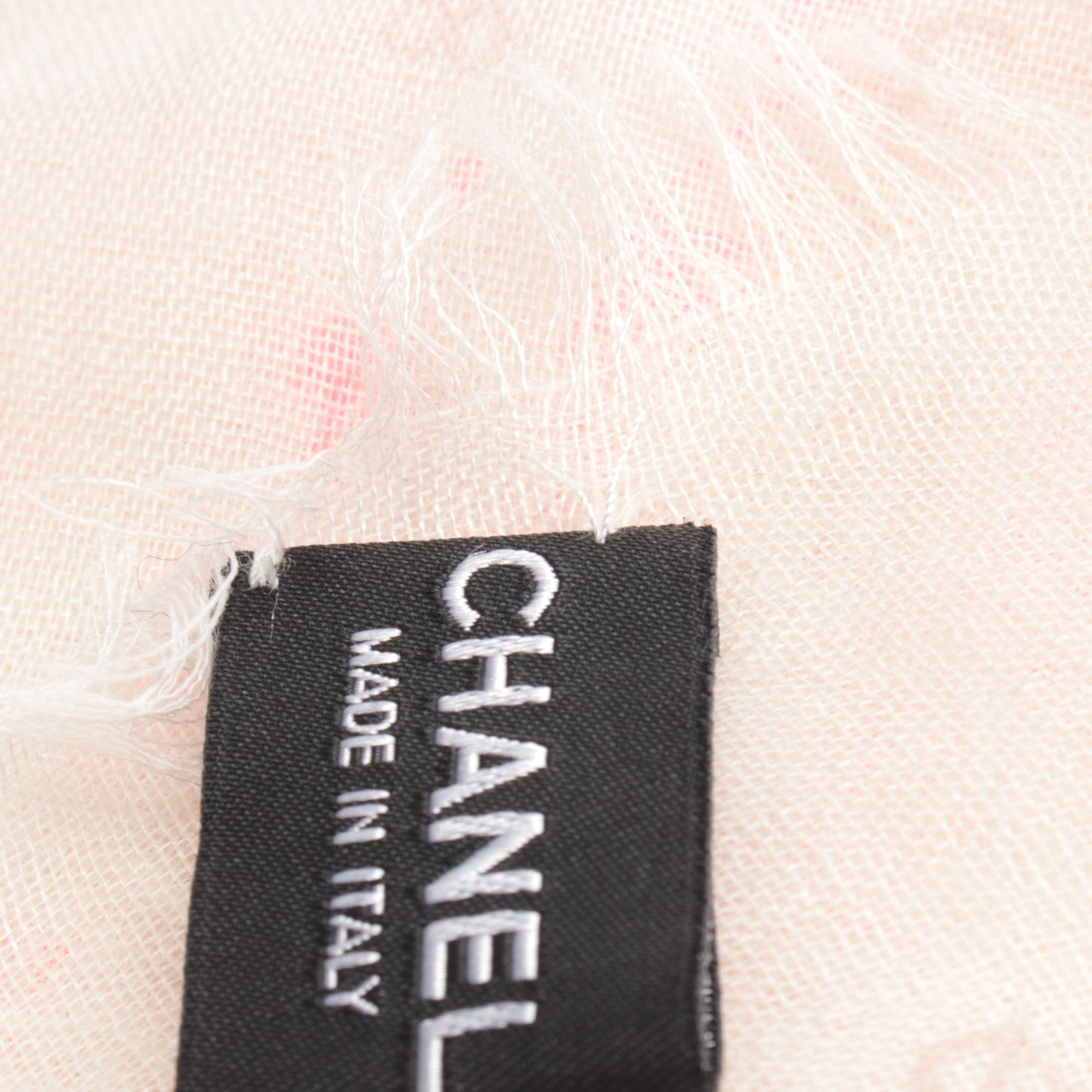 テキスト ストール カシミヤ シルク アイボリー グレー ピンク シャネル 財布・小物 CHANEL