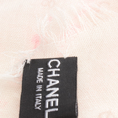 テキスト ストール カシミヤ シルク アイボリー グレー ピンク シャネル 財布・小物 CHANEL