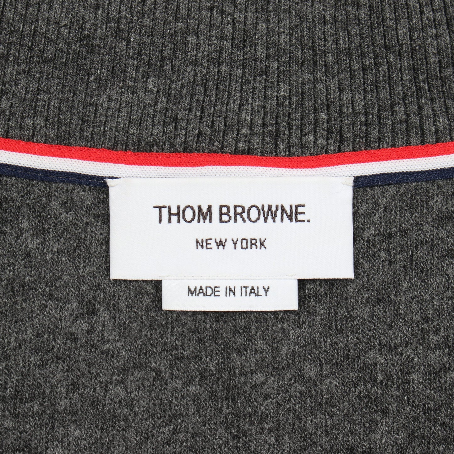 ジップアップ ニット ジャケット ウール グレー トムブラウン アウター THOM BROWNE