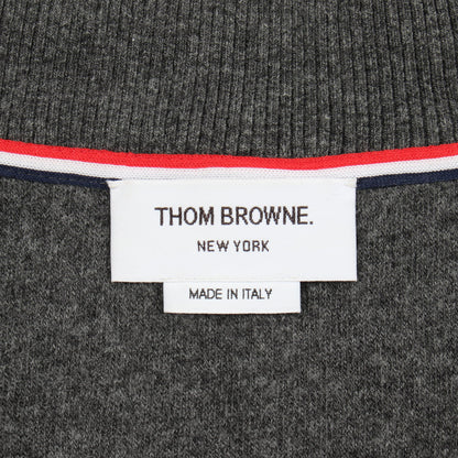 ジップアップ ニット ジャケット ウール グレー トムブラウン アウター THOM BROWNE