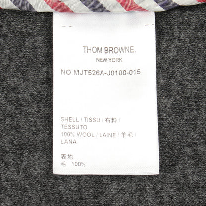 ジップアップ ニット ジャケット ウール グレー トムブラウン アウター THOM BROWNE