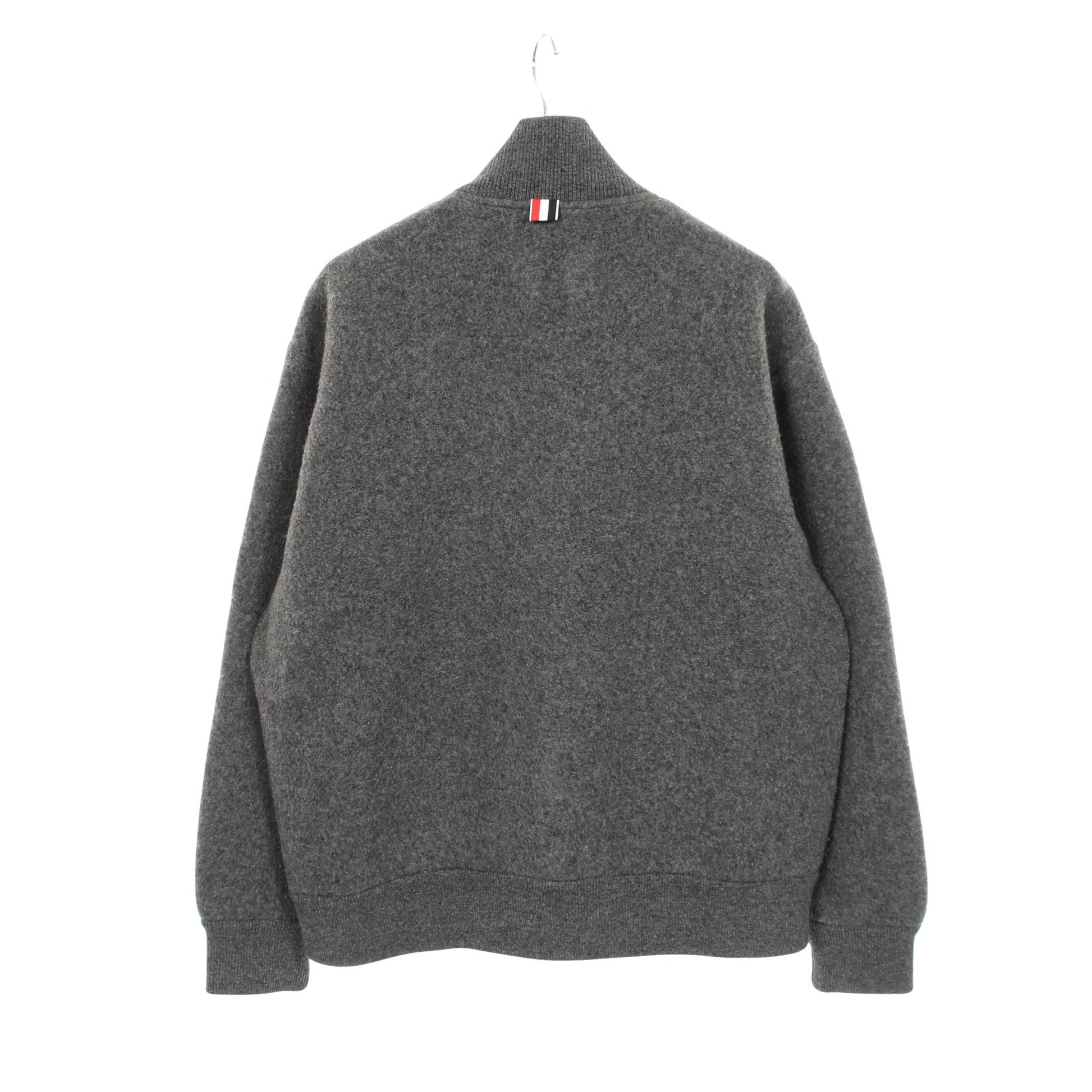 ジップアップ ニット ジャケット ウール グレー トムブラウン アウター THOM BROWNE