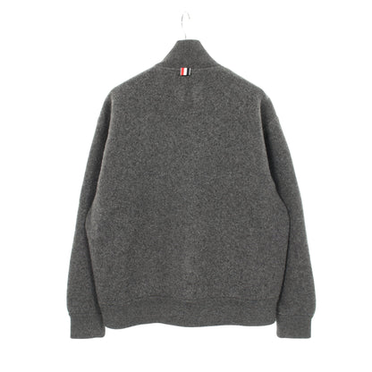 ジップアップ ニット ジャケット ウール グレー トムブラウン アウター THOM BROWNE
