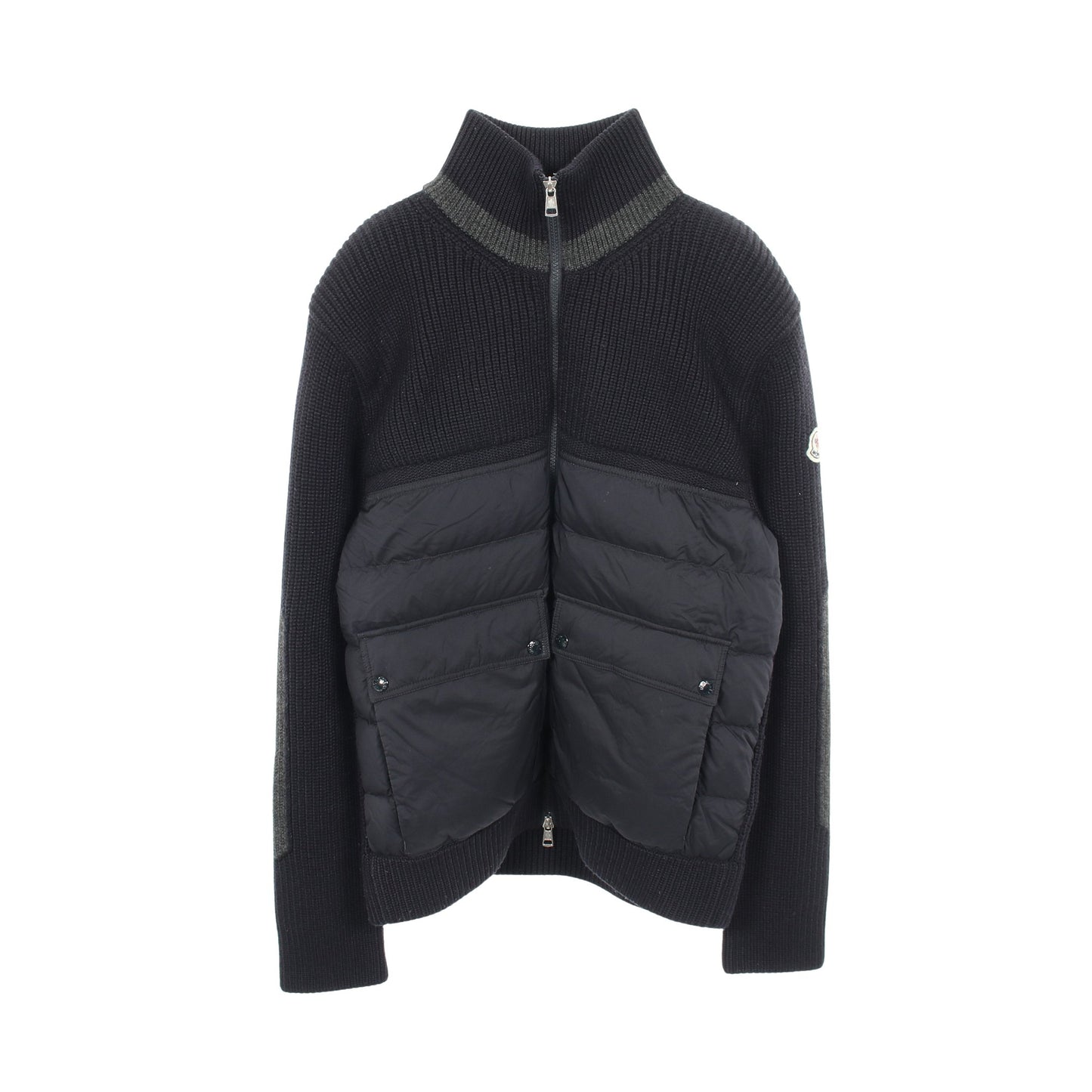ニット ジャケット ナイロン ウール ネイビー ダウン 切替 モンクレール アウター MONCLER