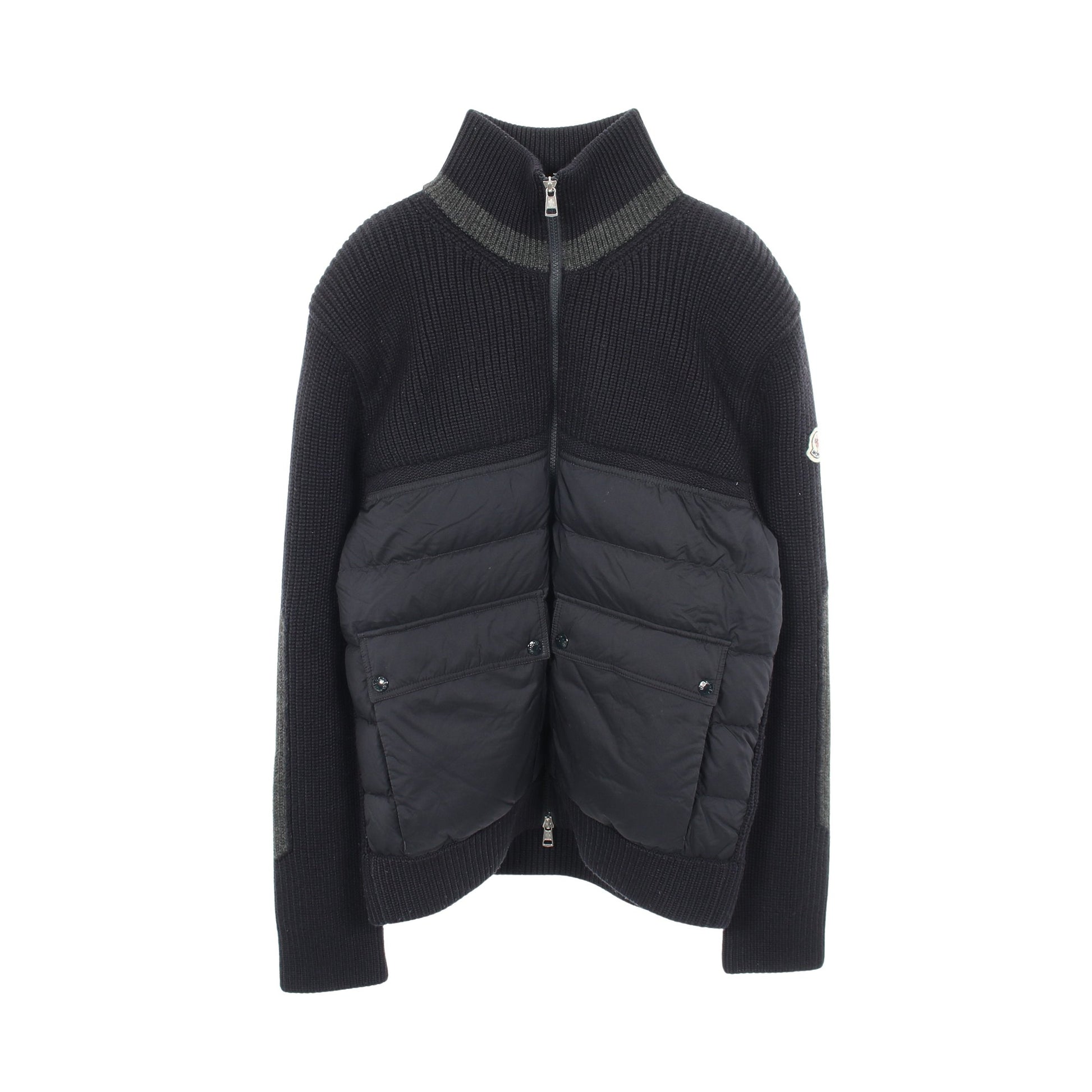 ニット ジャケット ナイロン ウール ネイビー ダウン 切替 モンクレール アウター MONCLER