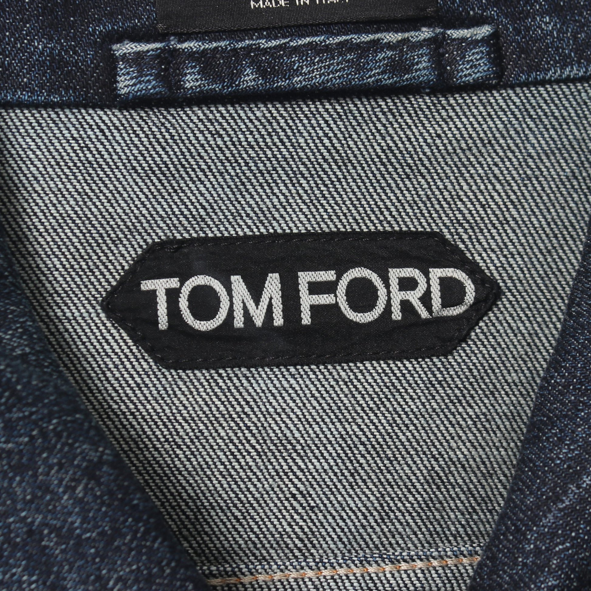 ジップアップ デニムジャケット コットン インディゴブルー トムフォード アウター TOM FORD
