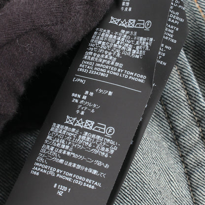 ジップアップ デニムジャケット コットン インディゴブルー トムフォード アウター TOM FORD