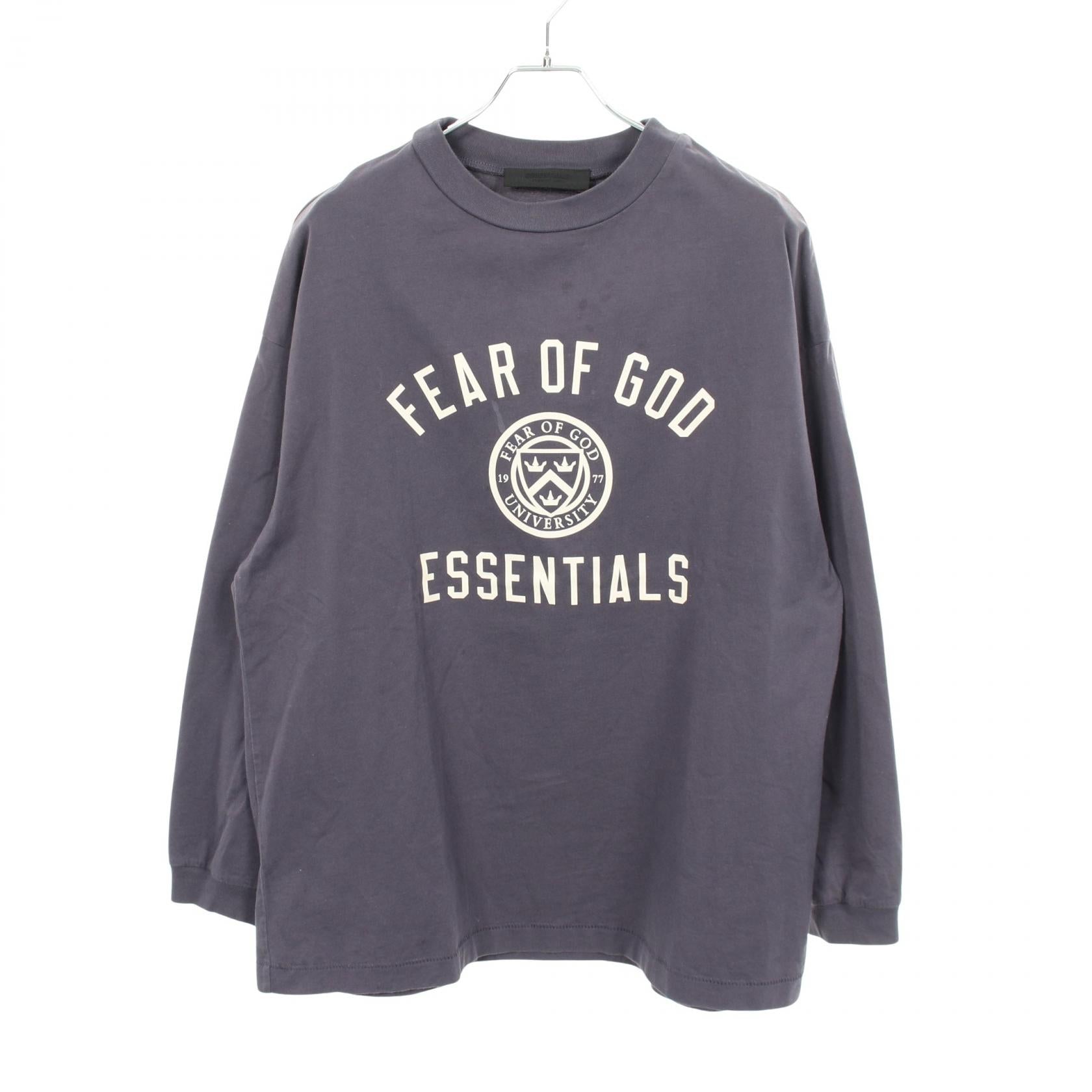 ロゴ クルーネック 長袖Tシャツ コットン ブルーグレー エフオージーエッセンシャルズ トップス FOG ESSENTIALS