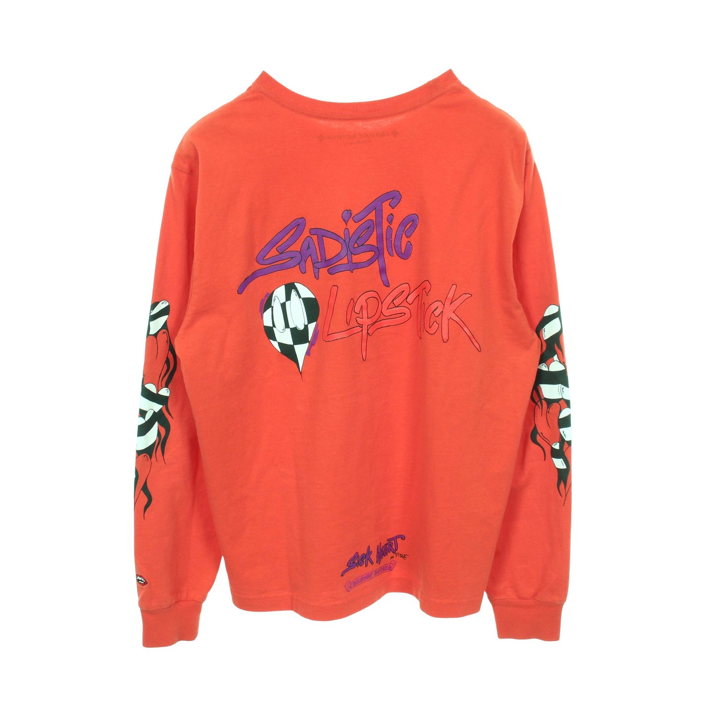 Chrome Hearts × MATTY BOY SPARK THE HEART TSHRT 長袖Tシャツ コットン オレンジレッド クロムハーツ トップス Chrome Hearts