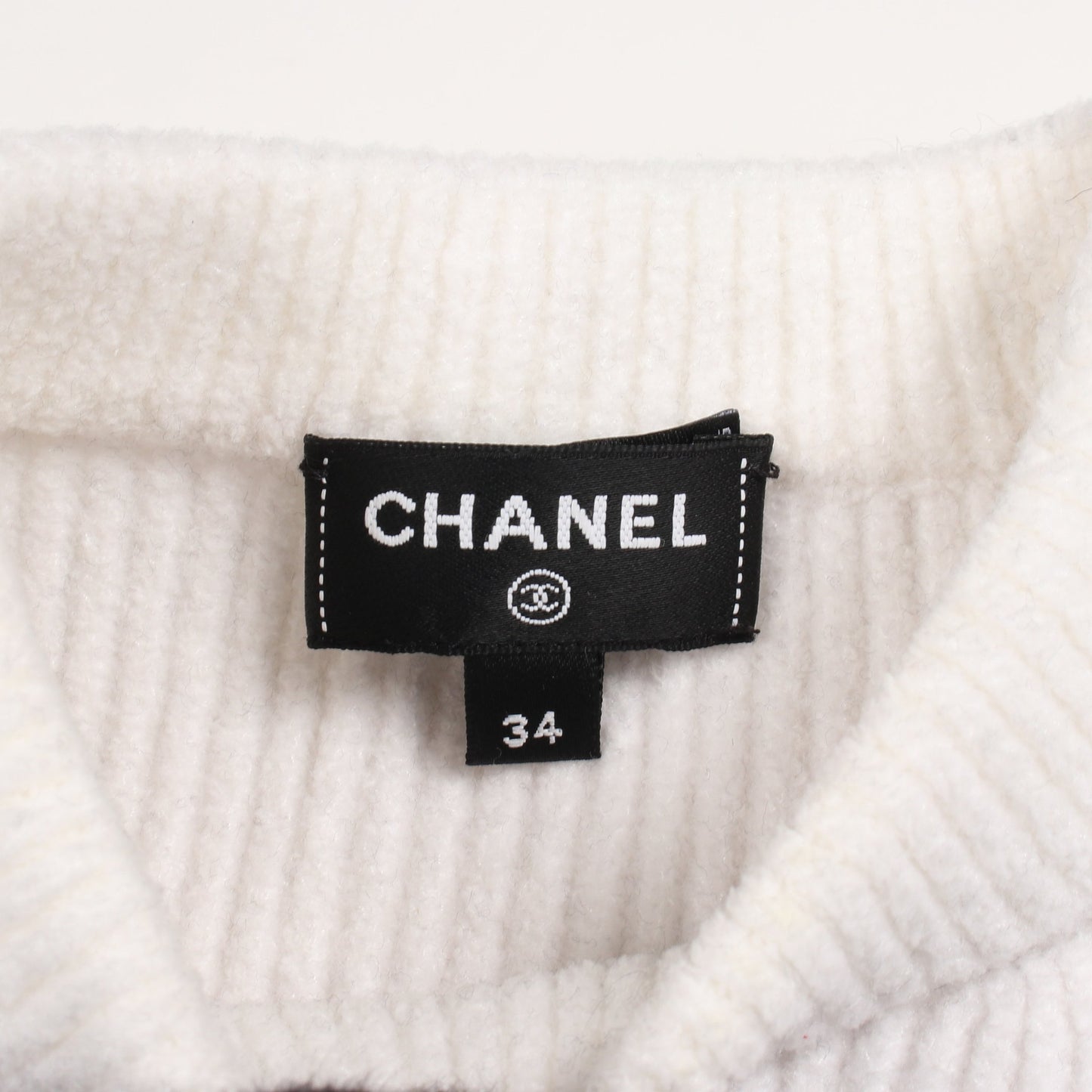 ココマーク ニット ボーダー ビスコース コットン ブラック ホワイト ライトブルー シャネル トップス CHANEL