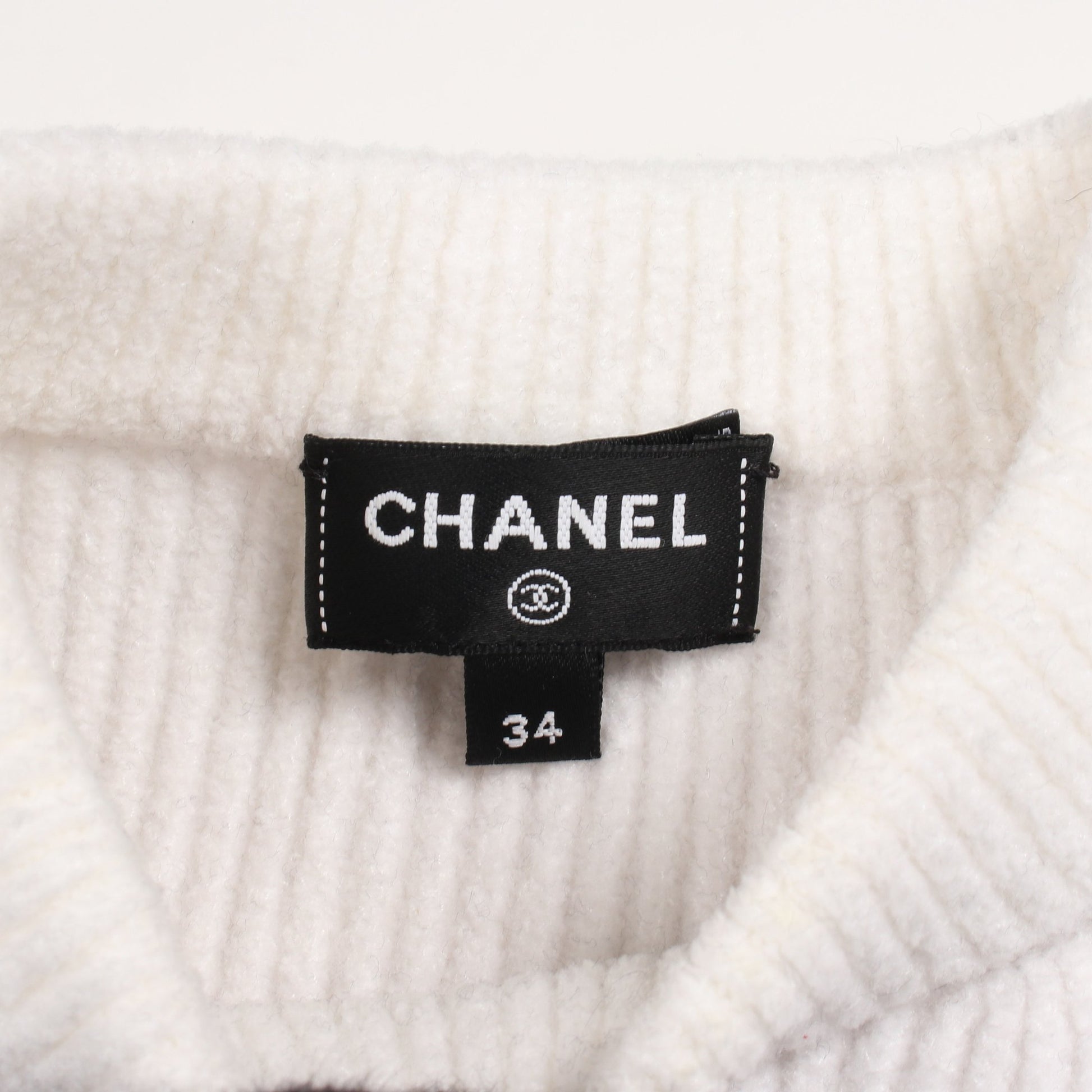 ココマーク ニット ボーダー ビスコース コットン ブラック ホワイト ライトブルー シャネル トップス CHANEL