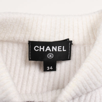 ココマーク ニット ボーダー ビスコース コットン ブラック ホワイト ライトブルー シャネル トップス CHANEL