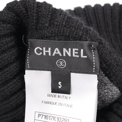 ココマークボタン ニット ベスト タートルネック カシミヤ ブラック ラインストーン シャネル トップス CHANEL