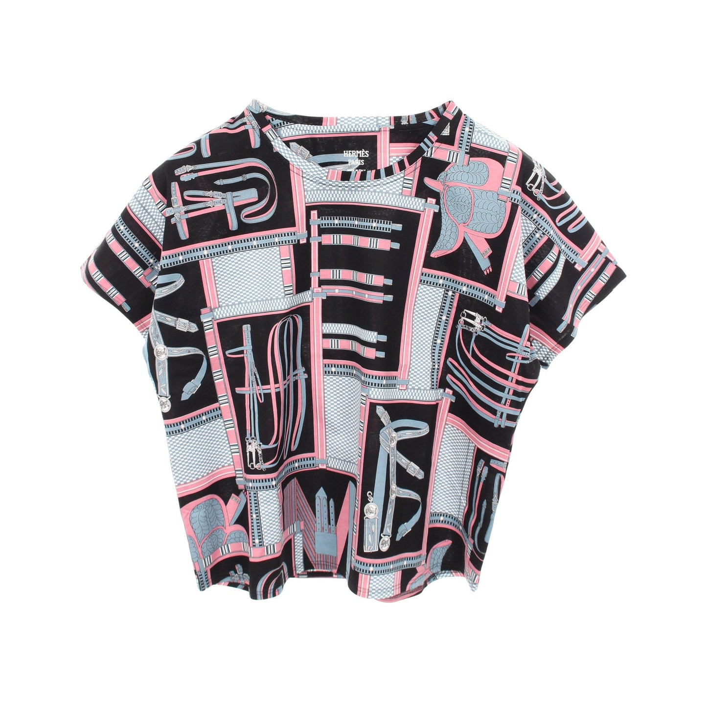 Lettres Equestres Tシャツ Tシャツ コットン ブラック マルチカラー エルメス トップス HERMES