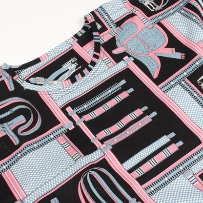 Lettres Equestres Tシャツ Tシャツ コットン ブラック マルチカラー エルメス トップス HERMES