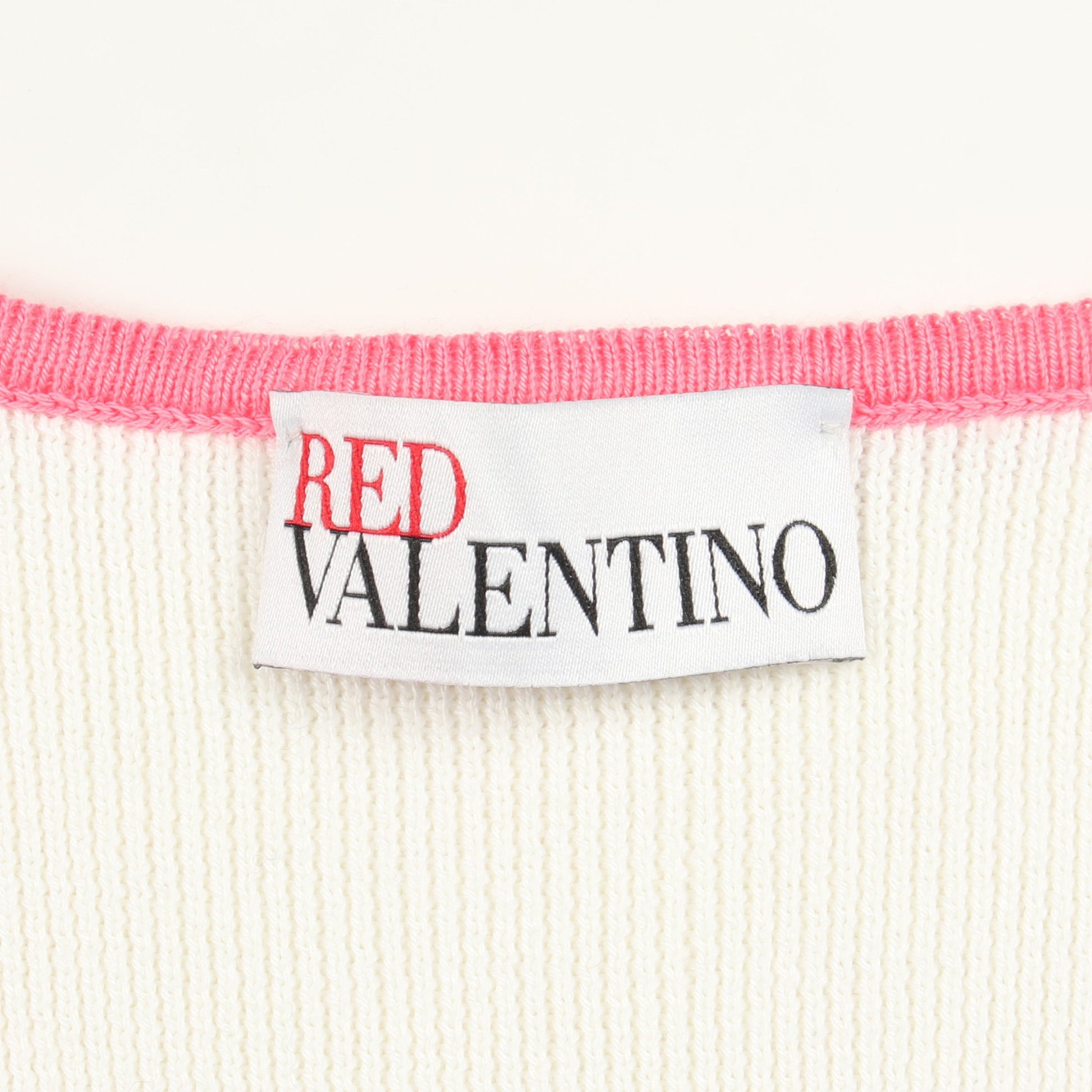 ワンピース コットン ホワイト ピンク フリル レッドヴァレンティノ ワンピース RED VALENTINO