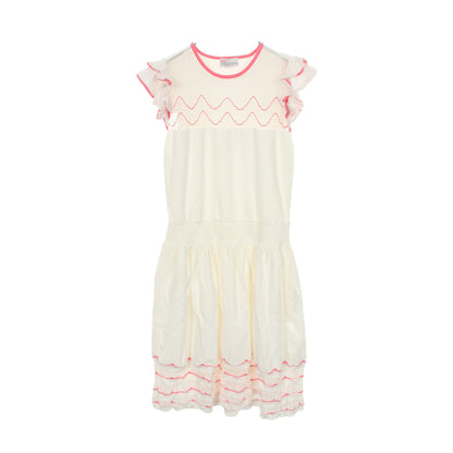 ワンピース コットン ホワイト ピンク フリル レッドヴァレンティノ ワンピース RED VALENTINO
