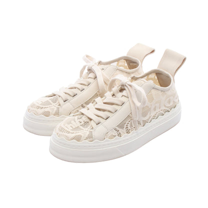 Lauren レース スニーカー ファブリック レザー アイボリー クロエ シューズ Chloe