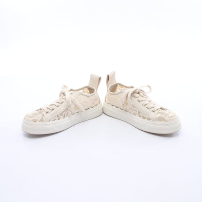 Lauren レース スニーカー ファブリック レザー アイボリー クロエ シューズ Chloe