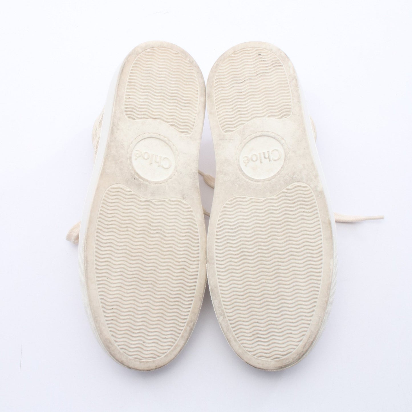 Lauren レース スニーカー ファブリック レザー アイボリー クロエ シューズ Chloe