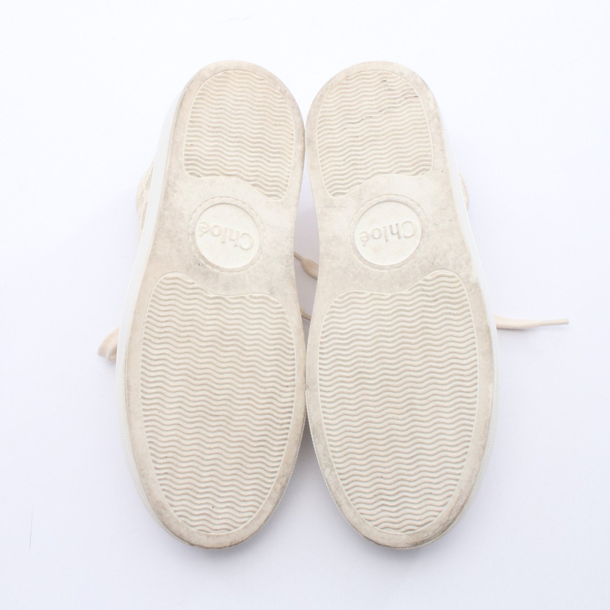 Lauren レース スニーカー ファブリック レザー アイボリー クロエ シューズ Chloe