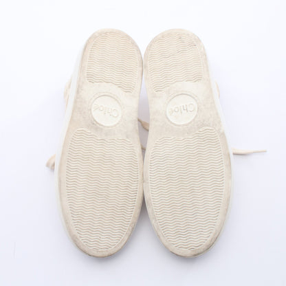 Lauren レース スニーカー ファブリック レザー アイボリー クロエ シューズ Chloe