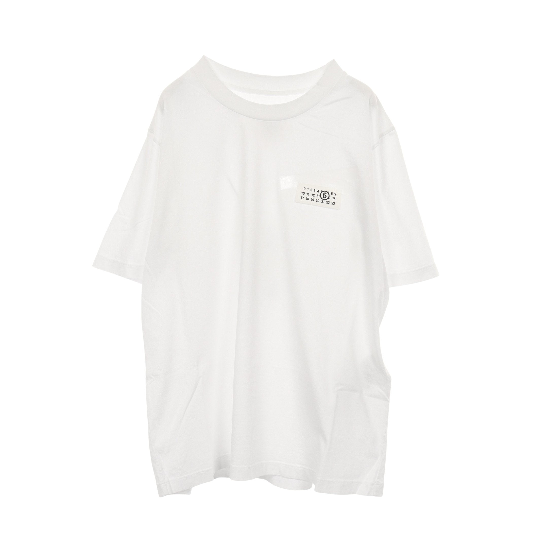 エムエムシックス MM6 テープドラベル 半袖Tシャツ 衣料品 トップス コットン レディース ホワイト系 S62GD0210M20115100L 【新品】 テープドラベル 半袖Tシャツ クルーネック コットン ホワイト エムエム