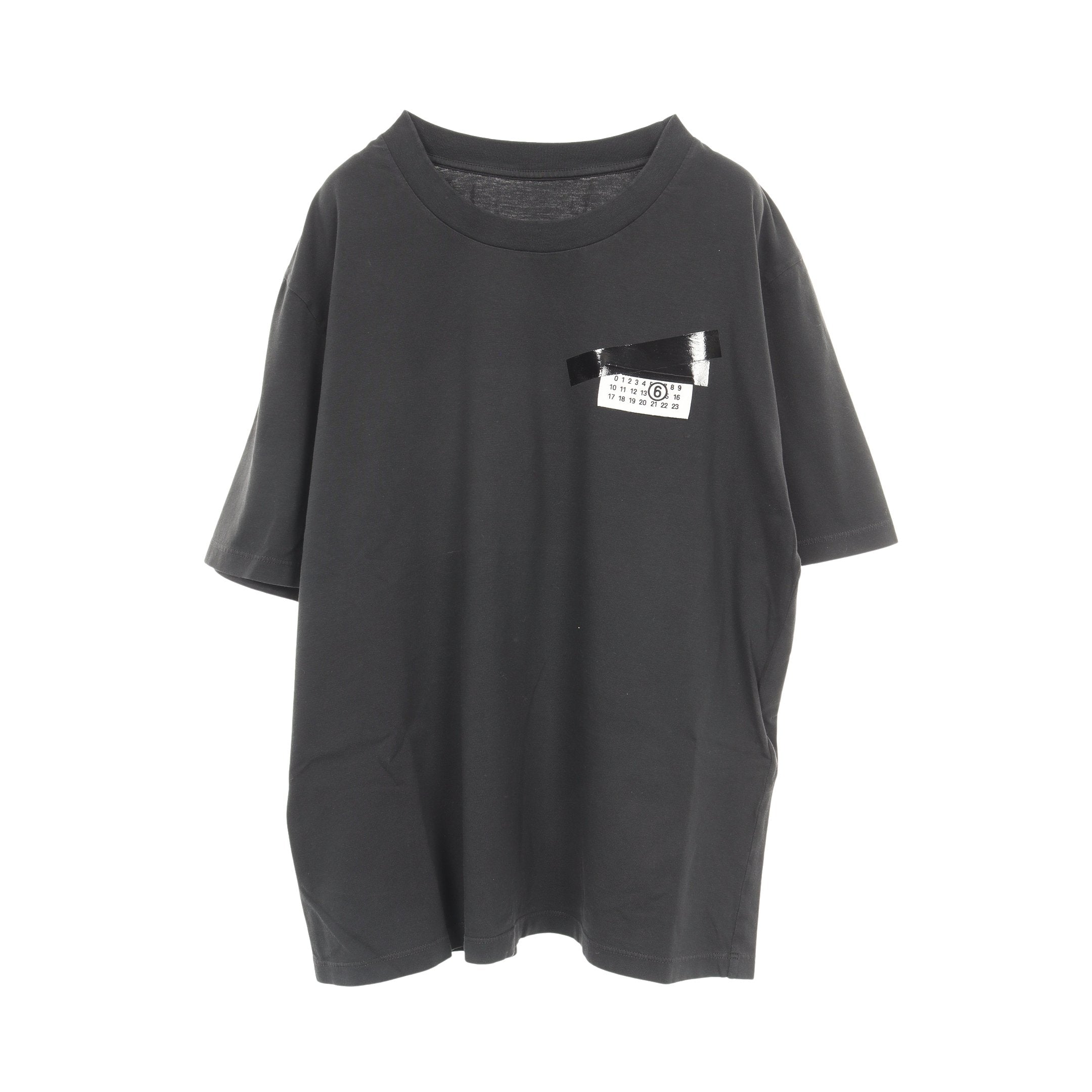 エムエムシックス MM6 テープドラベル 半袖Tシャツ 衣料品 トップス コットン レディース ブラック系 S62GD0210M20115100L 【新品】 テープドラベル 半袖Tシャツ クルーネック コットン ブラック エムエム