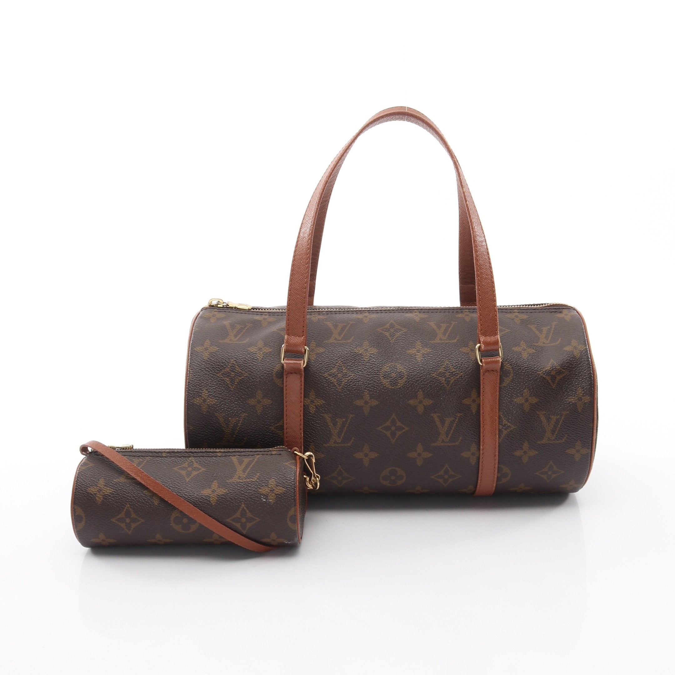 パピヨン30 モノグラム 旧型 ハンドバッグ PVC レザー ブラウン ルイ