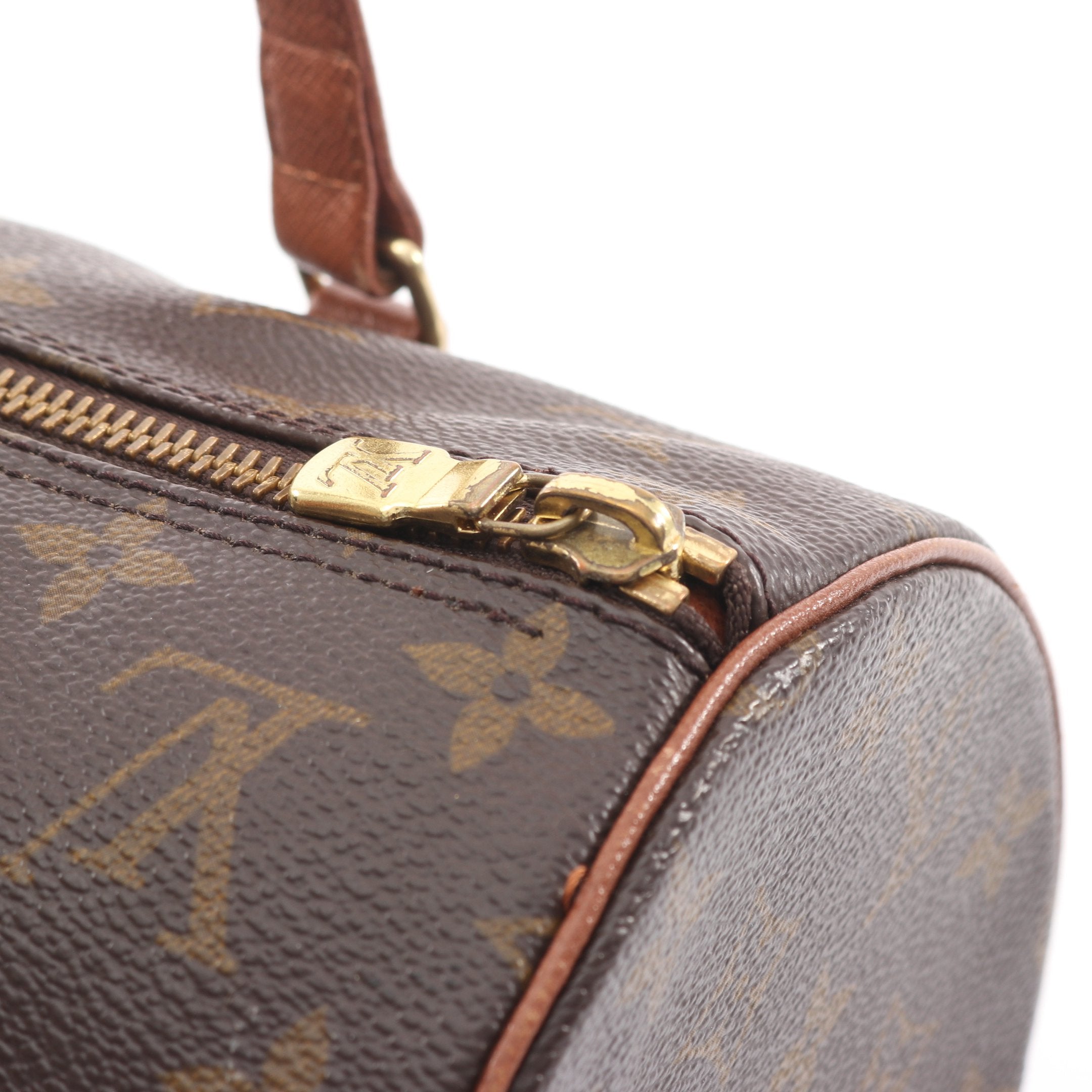 パピヨン30 モノグラム 旧型 ハンドバッグ PVC レザー ブラウン ルイ