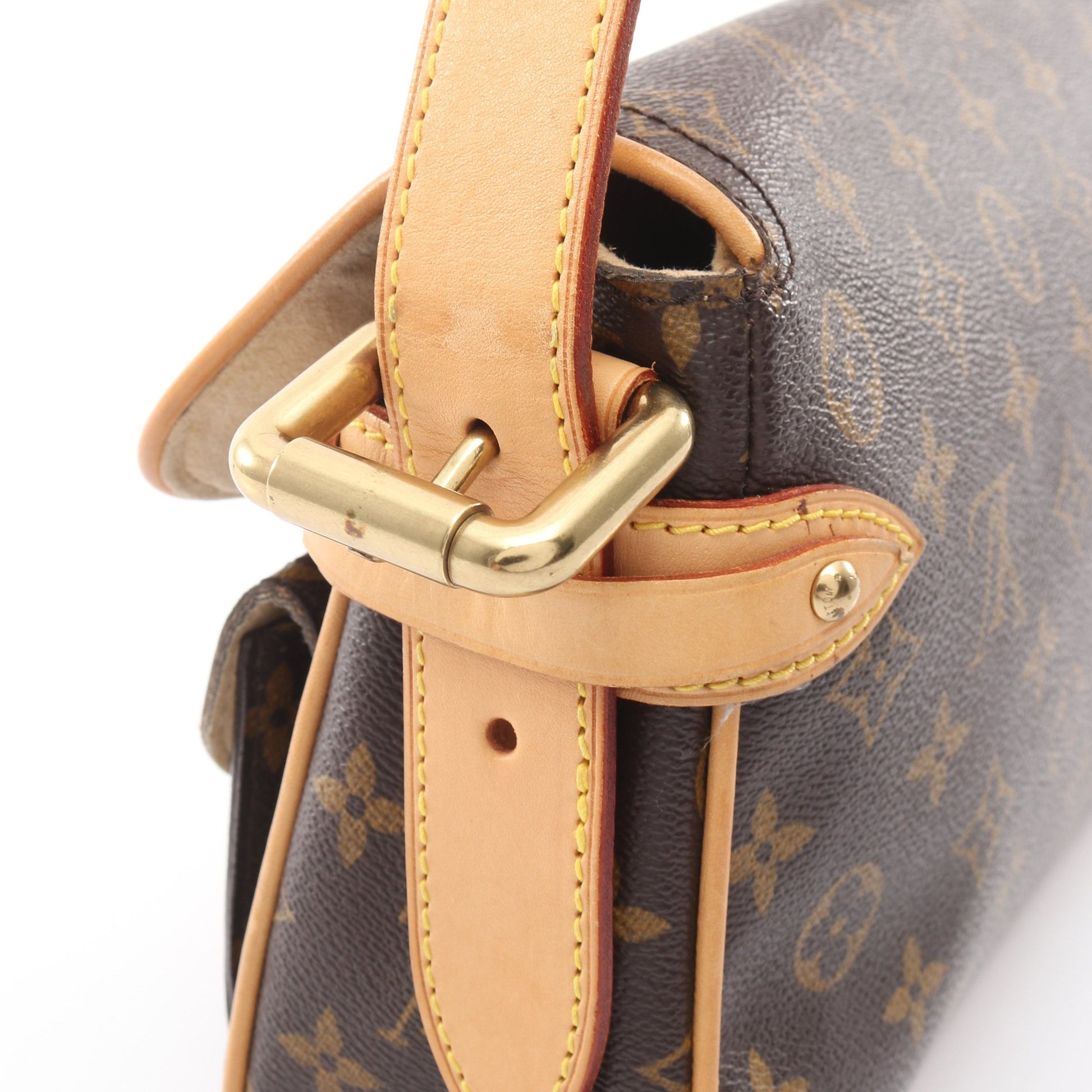 ハドソンPM モノグラム ショルダーバッグ PVC レザー ブラウン ルイヴィトン バッグ LOUIS VUITTON