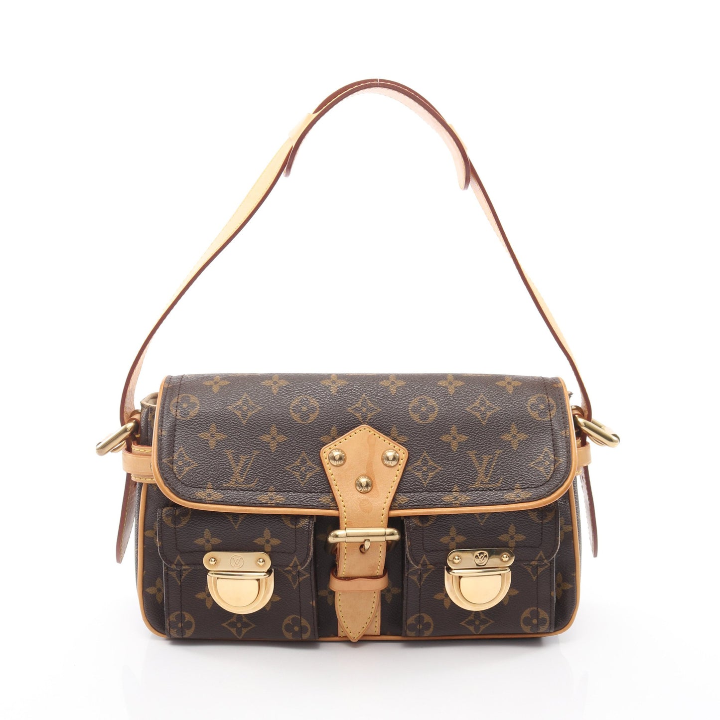 ハドソンPM モノグラム ショルダーバッグ PVC レザー ブラウン ルイヴィトン バッグ LOUIS VUITTON