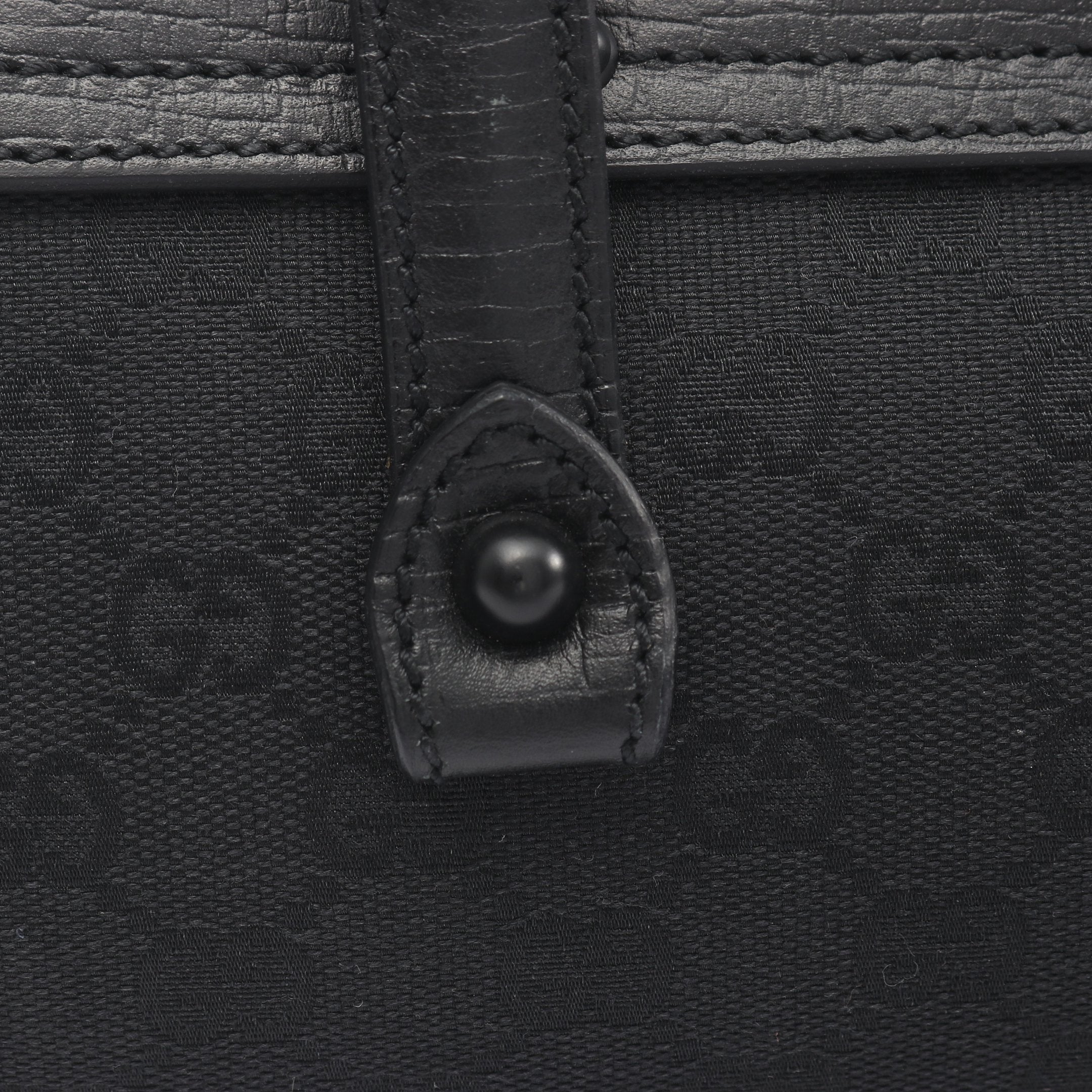 バンブー GGキャンバス ハンドバッグ キャンバス レザー ブラック