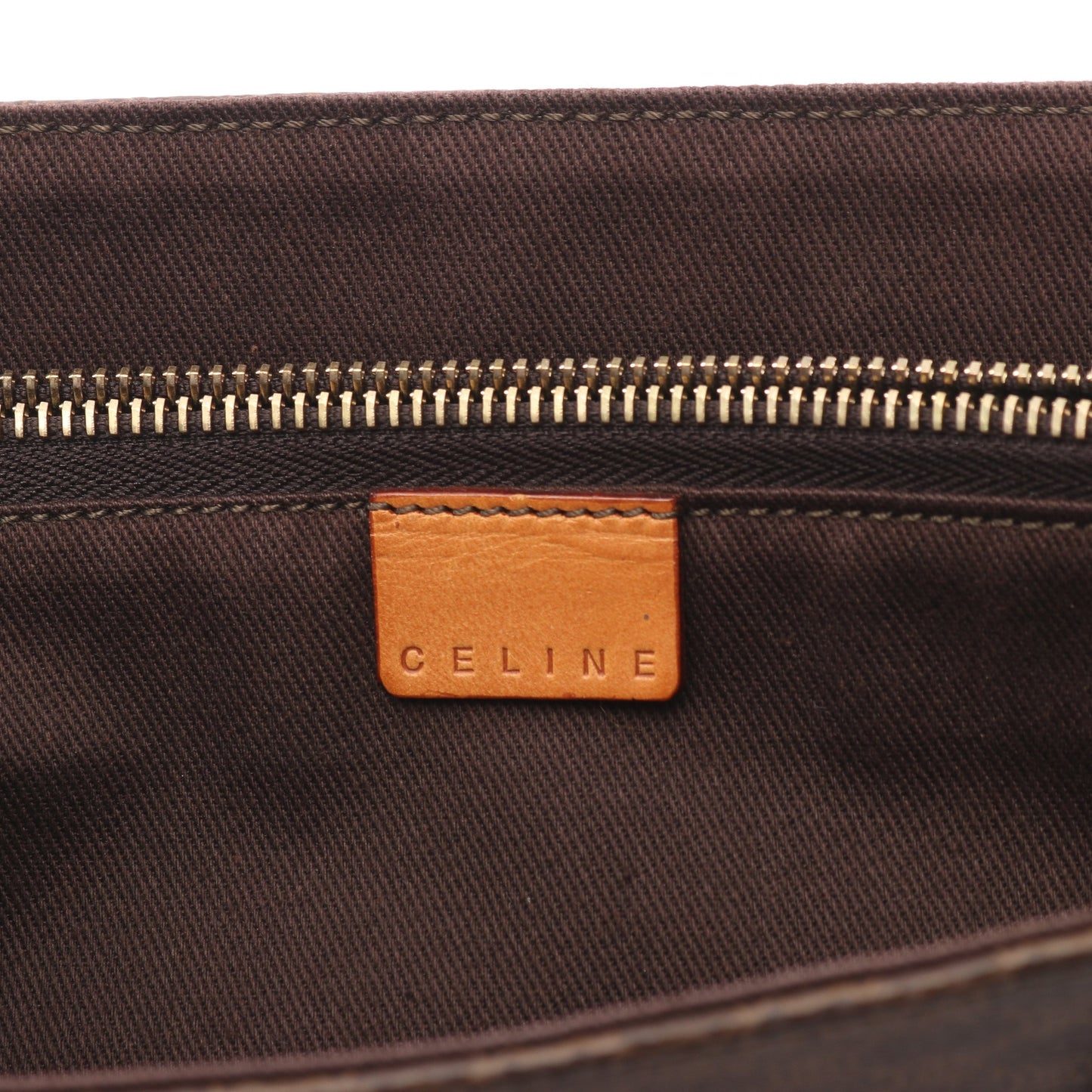 マカダム ハンドバッグ PVC レザー ダークブラウン ブラウン セリーヌ バッグ CELINE