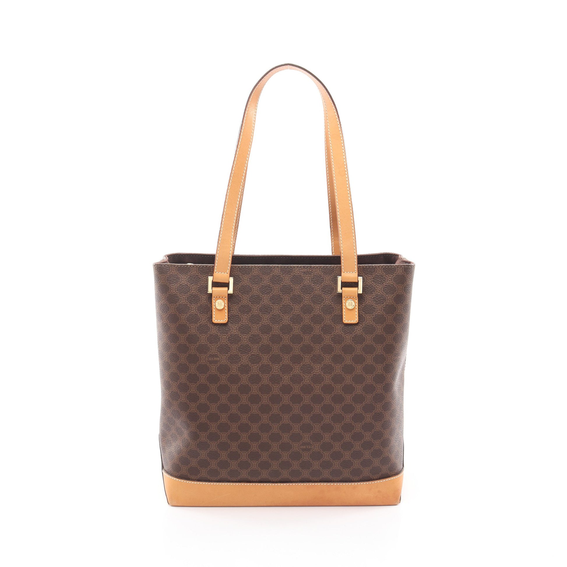 マカダム ハンドバッグ PVC レザー ダークブラウン ブラウン セリーヌ バッグ CELINE